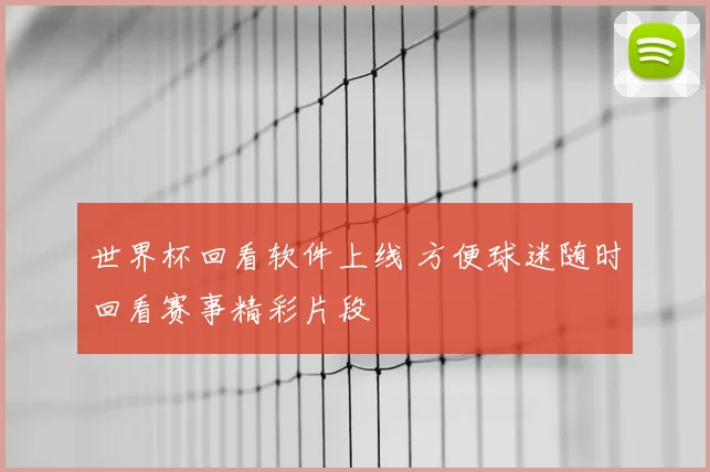 世界杯回看软件上线 方便球迷随时回看赛事精彩片段